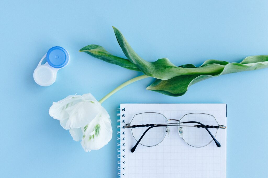 Contact Lenses on desk