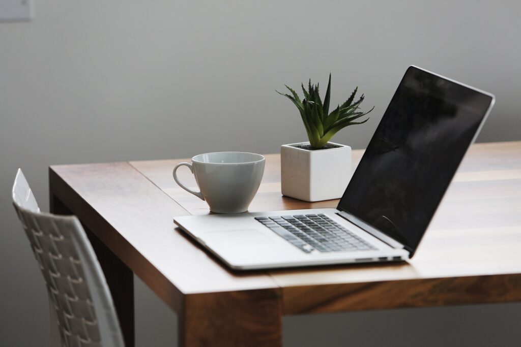 Laptop on desk